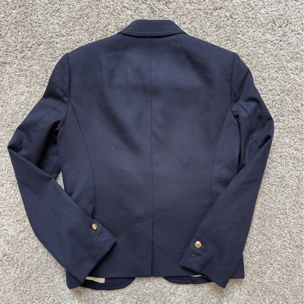 J.Crew Schoolboy Navy Wool Blazer Size 2 Gold Buttons - Picture 8 of 11